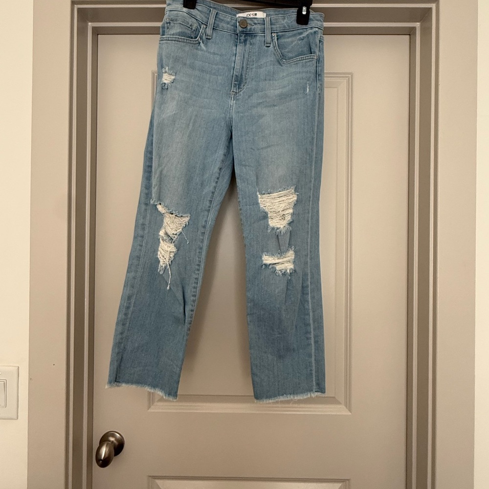 Joe's Jeans Light Blue Distressed Cropped Jeans